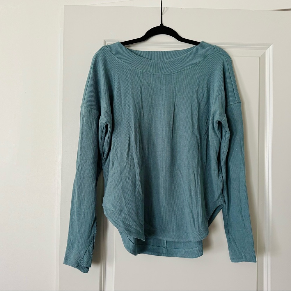 Athleta Teal Long Sleeve cutout sweatshirt